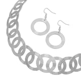 Maxbell Geometric Choker Earrings Set Retro Irregular Round Elegant Alloy for Women Argent
