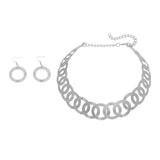 Maxbell Geometric Choker Earrings Set Retro Irregular Round Elegant Alloy for Women Argent