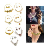 Maxbell Vintage Necklace Earring Set Gorgeous Trendy for Prom Anniversary Party Green Gem