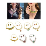 Maxbell Vintage Necklace Earring Set Gorgeous Trendy for Prom Anniversary Party Green Gem