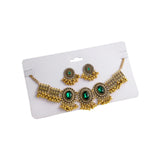 Maxbell Vintage Necklace Earring Set Gorgeous Trendy for Prom Anniversary Party Green Gem