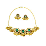 Maxbell Vintage Necklace Earring Set Gorgeous Trendy for Prom Anniversary Party Green Gem