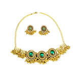 Maxbell Vintage Necklace Earring Set Gorgeous Trendy for Prom Anniversary Party Green Gem