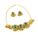 Maxbell Vintage Necklace Earring Set Gorgeous Trendy for Prom Anniversary Party Green Gem