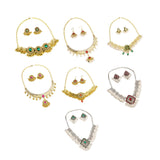 Maxbell Vintage Necklace Earring Set Gorgeous Trendy for Prom Anniversary Party Green Gem