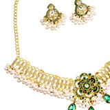 Maxbell Vintage Necklace Earring Set Gorgeous Trendy for Prom Anniversary Party Green Flowers