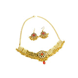 Maxbell Vintage Necklace Earring Set Gorgeous Trendy for Prom Anniversary Party Red Gem