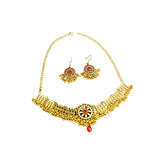 Maxbell Vintage Necklace Earring Set Gorgeous Trendy for Prom Anniversary Party Red Gem