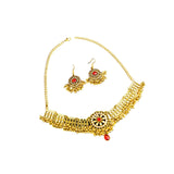 Maxbell Vintage Necklace Earring Set Gorgeous Trendy for Prom Anniversary Party Red Gem