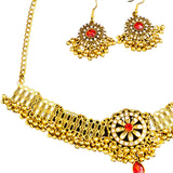 Maxbell Vintage Necklace Earring Set Gorgeous Trendy for Prom Anniversary Party Red Gem