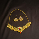Maxbell Vintage Necklace Earring Set Gorgeous Trendy for Prom Anniversary Party Red Gem