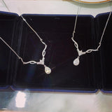 Maxbell Elegant Charm Necklace Chain Oval Pendant for Anniversary Birthday Gift