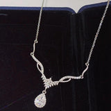 Maxbell Elegant Charm Necklace Chain Oval Pendant for Anniversary Birthday Gift