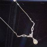 Maxbell Elegant Charm Necklace Chain Oval Pendant for Anniversary Birthday Gift