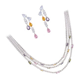 Maxbell Layered Necklaces Earring Set Beautiful Shiny Fashion for Party Summer Women