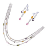 Maxbell Layered Necklaces Earring Set Beautiful Shiny Fashion for Party Summer Women