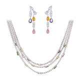 Maxbell Layered Necklaces Earring Set Beautiful Shiny Fashion for Party Summer Women