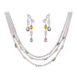 Maxbell Layered Necklaces Earring Set Beautiful Shiny Fashion for Party Summer Women