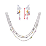 Maxbell Layered Necklaces Earring Set Beautiful Shiny Fashion for Party Summer Women