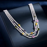 Maxbell Layered Necklaces Earring Set Beautiful Shiny Fashion for Party Summer Women