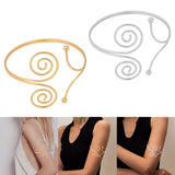Maxbell Upper Arm Cuff Bracelet Bangle Armlet Armband for Nightclub Show Women Girls Aureate