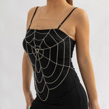 Maxbell Hollow Body Chain Dress Harness Halter Backless Party Body Jewelry Nightclub