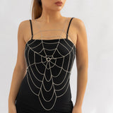 Maxbell Hollow Body Chain Dress Harness Halter Backless Party Body Jewelry Nightclub