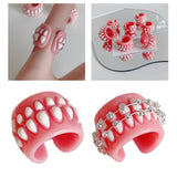 Maxbell Teeth Gums Opening Ring Costume Accessories Jewelry Creative Fashion for Men Gums