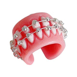 Maxbell Teeth Gums Opening Ring Costume Accessories Jewelry Creative Fashion for Men Gums with braces