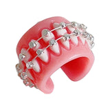 Maxbell Teeth Gums Opening Ring Costume Accessories Jewelry Creative Fashion for Men Gums with braces