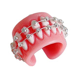 Maxbell Teeth Gums Opening Ring Costume Accessories Jewelry Creative Fashion for Men Gums with braces