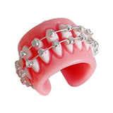 Maxbell Teeth Gums Opening Ring Costume Accessories Jewelry Creative Fashion for Men Gums with braces