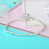 Maxbell Snake Chain Charm Bracelet with heart Clasp Jewelry for Women Gifts 17cm