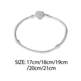 Maxbell Snake Chain Charm Bracelet with heart Clasp Jewelry for Women Gifts 17cm