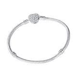 Maxbell Snake Chain Charm Bracelet with heart Clasp Jewelry for Women Gifts 18cm