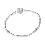 Maxbell Snake Chain Charm Bracelet with heart Clasp Jewelry for Women Gifts 20cm