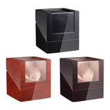 Maxbell Watch Winder Box Wood Watch Box Silent Operation Clear Acrylic Cover for Men A