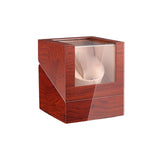 Maxbell Watch Winder Box Wood Watch Box Silent Operation Clear Acrylic Cover for Men B