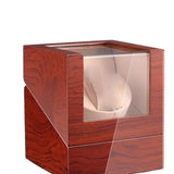 Maxbell Watch Winder Box Wood Watch Box Silent Operation Clear Acrylic Cover for Men B