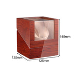 Maxbell Watch Winder Box Wood Watch Box Silent Operation Clear Acrylic Cover for Men B