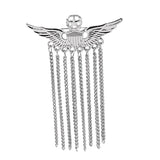 Maxbell Men Wing Tassel Chain Brooch Accessories for Shirt Birthday Gifts Wedding Argent