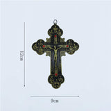 Maxbell Religious Crucifix Christian Cross Pendant for Travel Holiday Anniversary Green