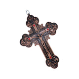 Maxbell Religious Crucifix Christian Cross Pendant for Travel Holiday Anniversary Red