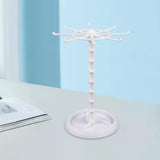 Maxbell Necklace Organizer Hanging Rack Rotation for Scrunchie Bracelets Chains Tall White