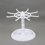 Maxbell Necklace Organizer Hanging Rack Rotation for Scrunchie Bracelets Chains Short White