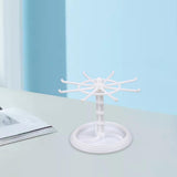 Maxbell Necklace Organizer Hanging Rack Rotation for Scrunchie Bracelets Chains Short White