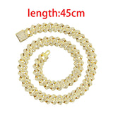 Maxbell Cuban Link Chain Necklace Hip Hop Jewelry Handmade Decoration Bling Durable Aureate 45cm