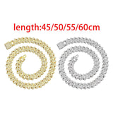 Maxbell Cuban Link Chain Necklace Hip Hop Jewelry Handmade Decoration Bling Durable Aureate 45cm