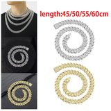 Maxbell Cuban Link Chain Necklace Hip Hop Jewelry Handmade Decoration Bling Durable Aureate 45cm