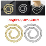 Maxbell Cuban Link Chain Necklace Hip Hop Jewelry Handmade Decoration Bling Durable Aureate 45cm